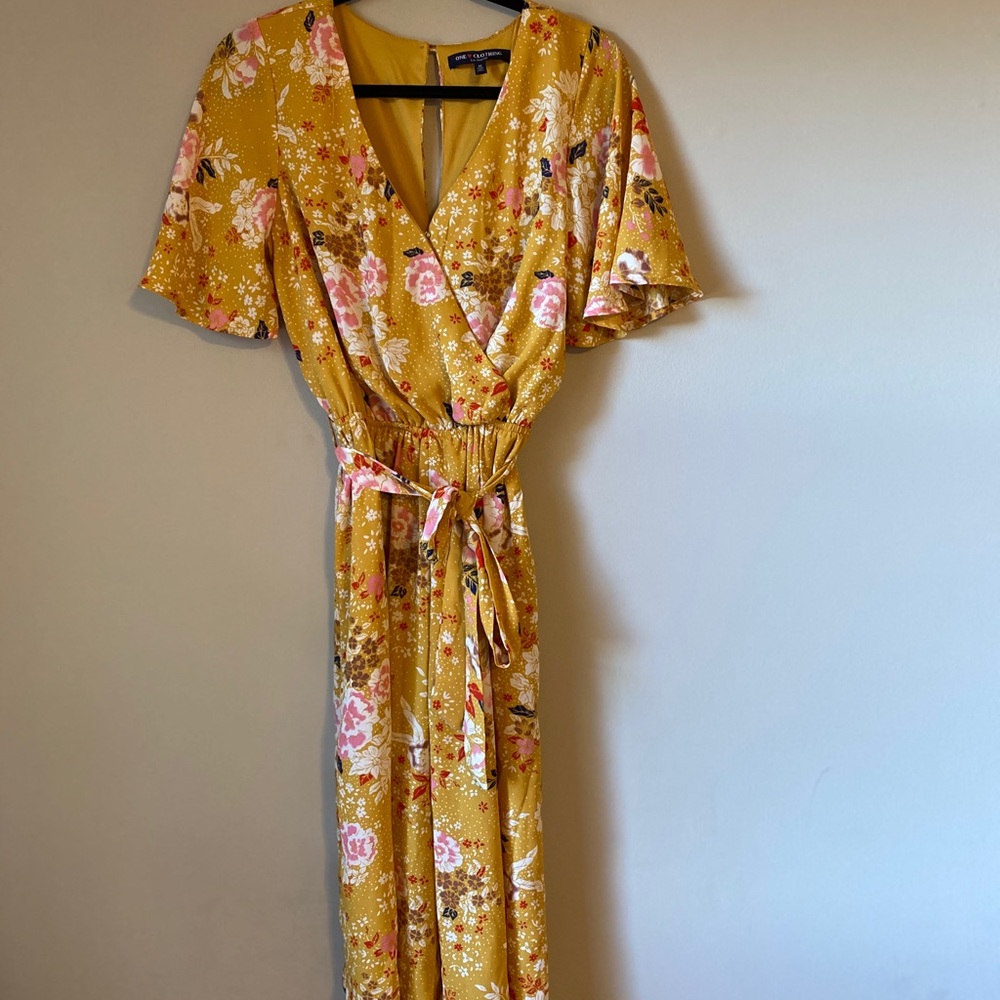 One Clothing Los Angeles Yellow Floral Jumpsuit